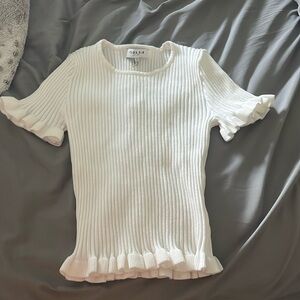 new york and company ribbed tight white top